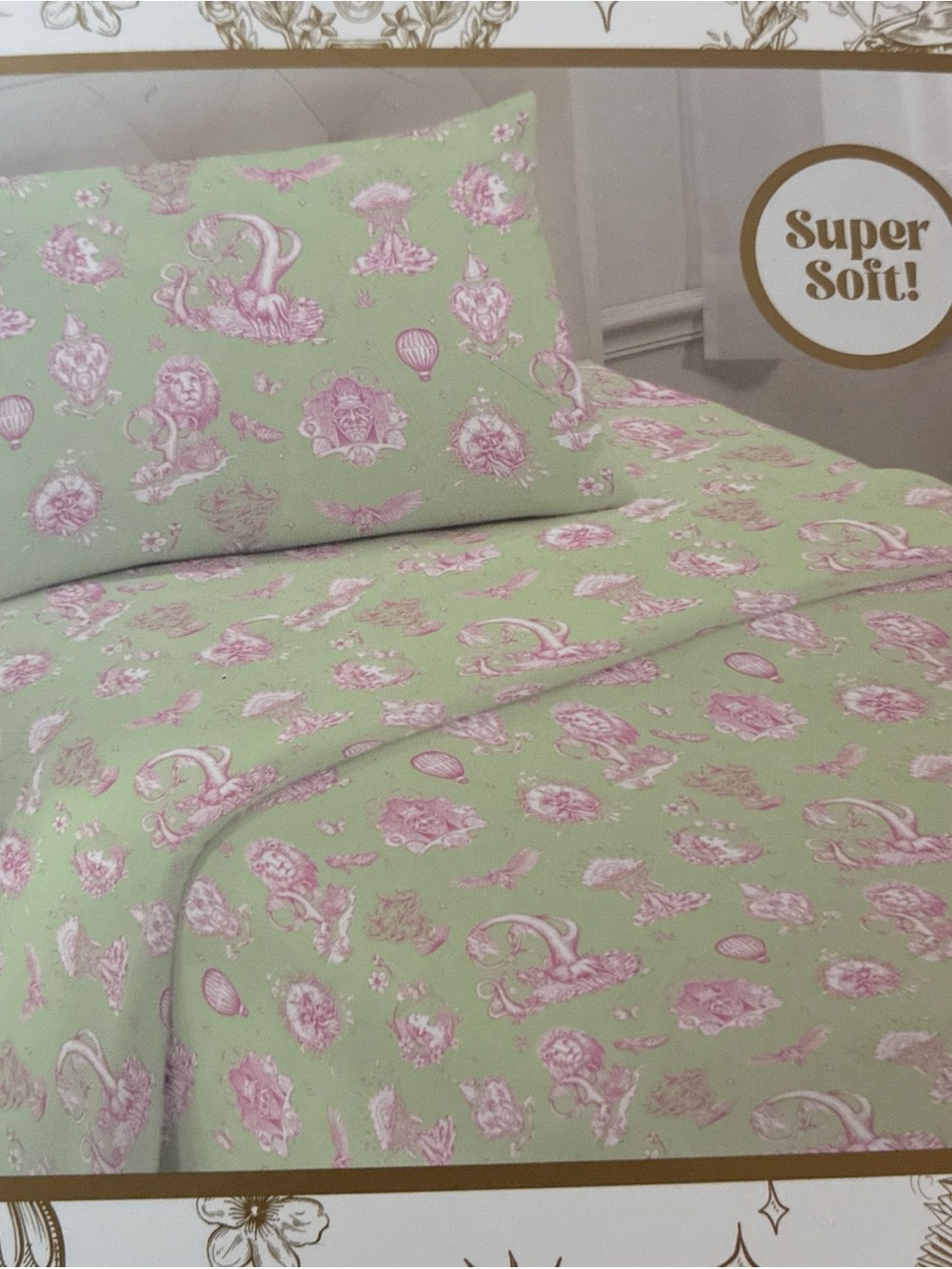 Katie Kime Wicked Twin Sheet Set Mint Green w Pink Target Nod to Dorothy NEW - Picture 2 of 5